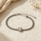 Armband „Herzfunke“ Silber – Herz-Moissanit mit Halo an feinem Armband