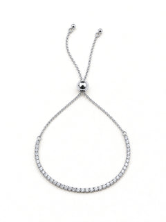 Armband „Lichtspur“ – verstellbares Tennisarmband – 925 Sterling Silber – Zirkonia – Silber