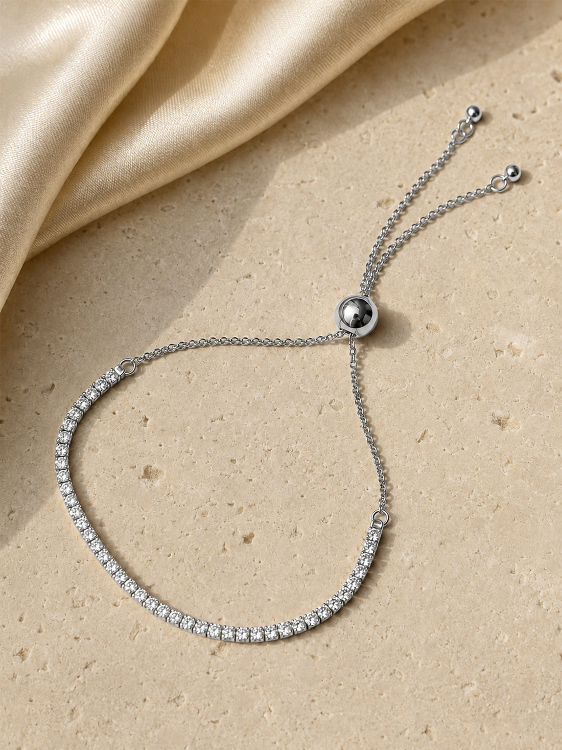 Armband „Lichtspur“ – verstellbares Tennisarmband – 925 Sterling Silber – Zirkonia