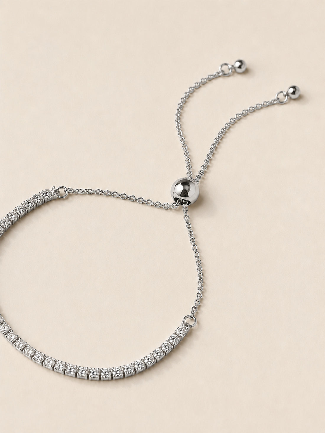 Armband „Lichtspur“ – verstellbares Tennisarmband – 925 Sterling Silber – Zirkonia