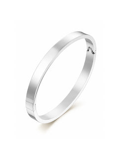 Armreif „Pure“ – Minimalistischer Edelstahl-Bangle – Silber