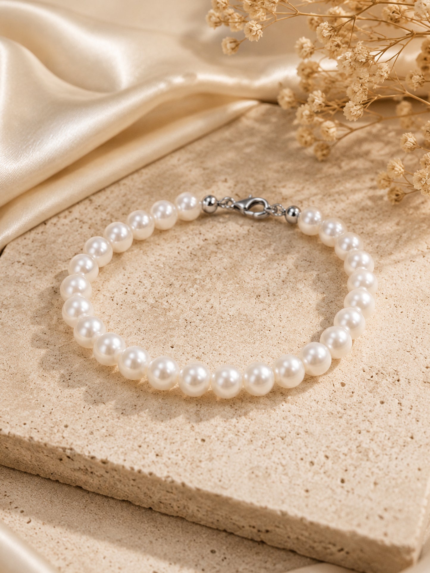 Perlenarmband „Aurora 8“ – 8 mm Perlen, klassisch & zeitlos