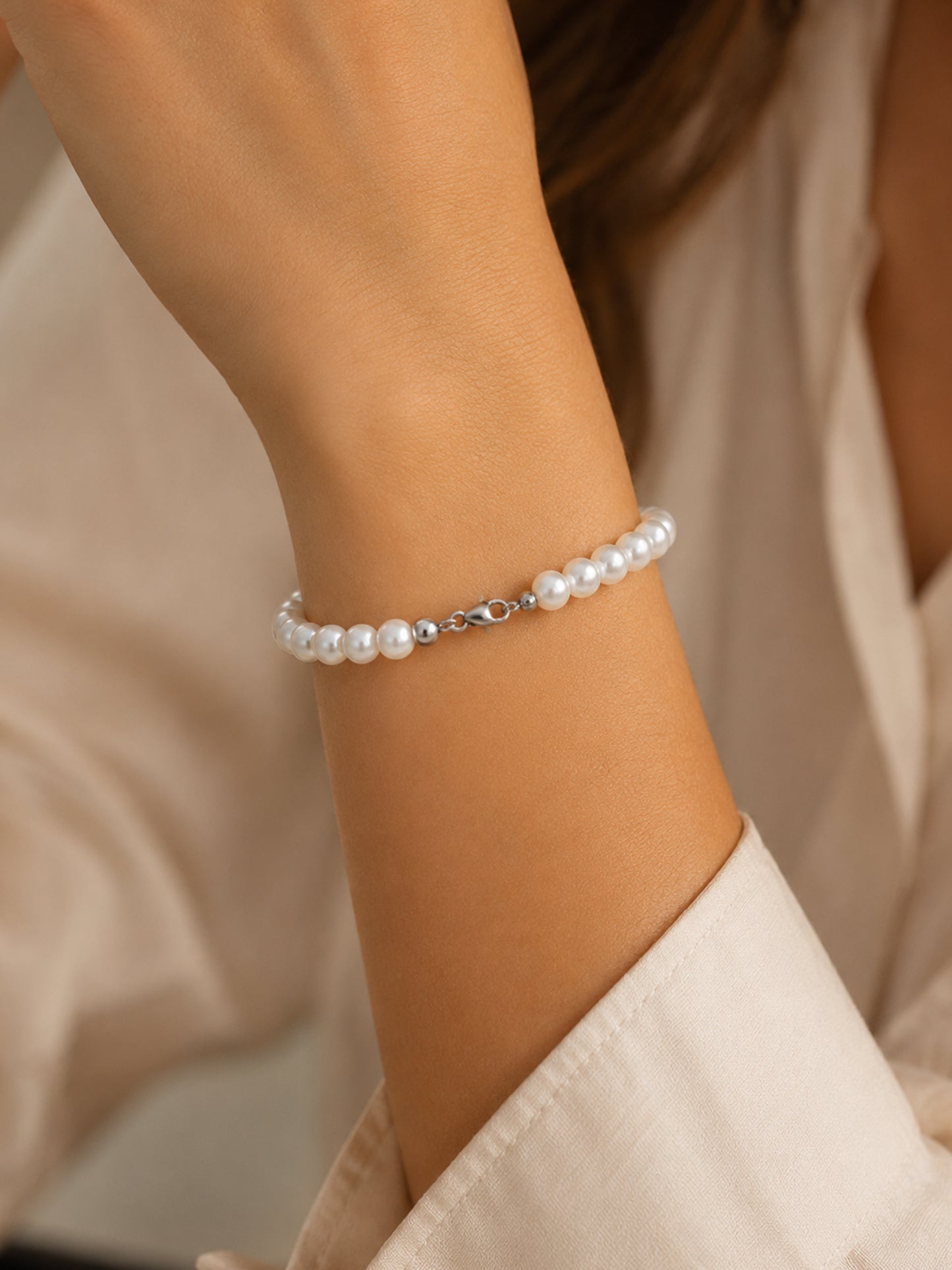 Perlenarmband „Aurora 8“ – 8 mm Perlen, klassisch & zeitlos