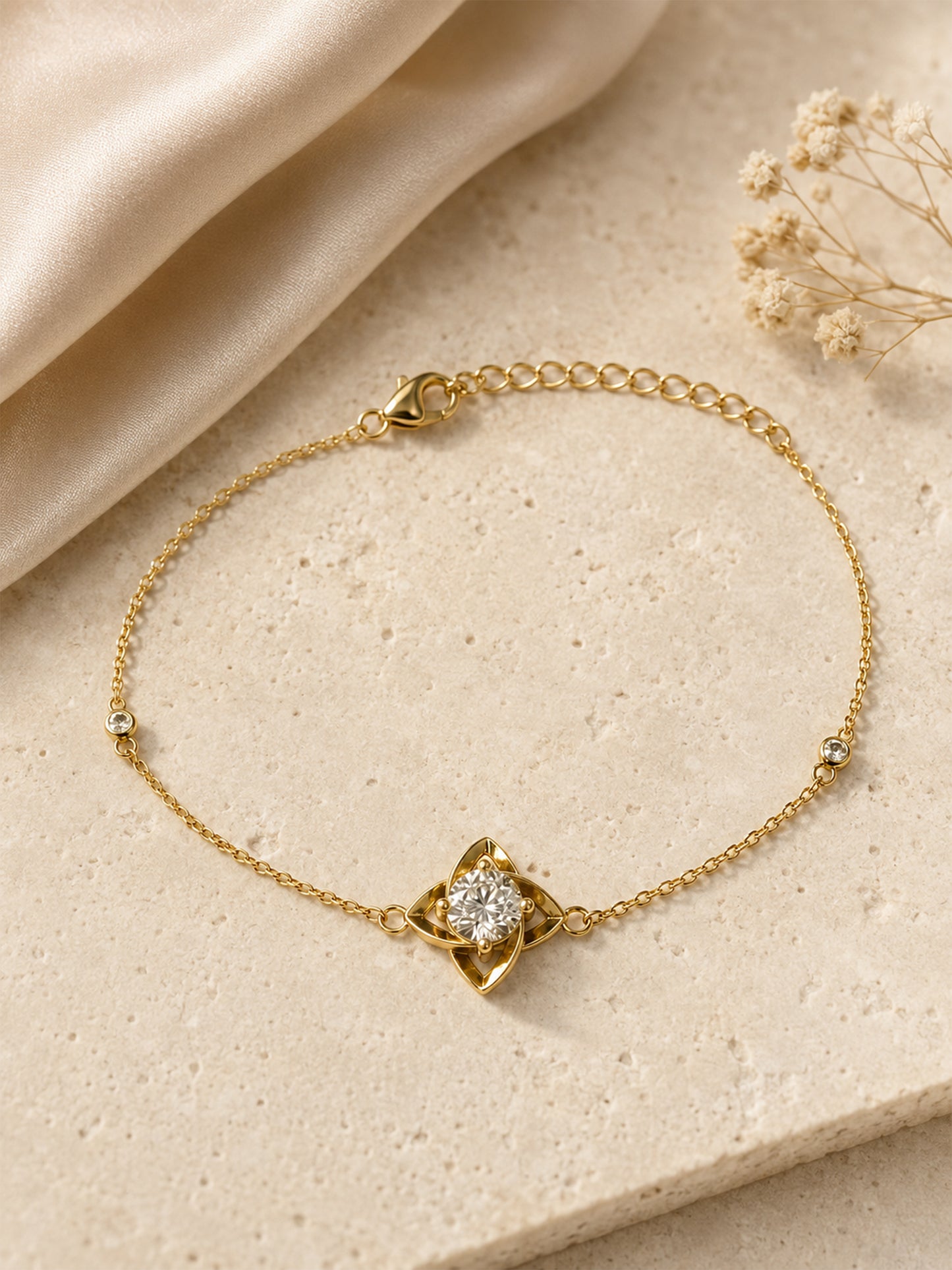 Moissanit Armband „Single Stone“ 1 ct