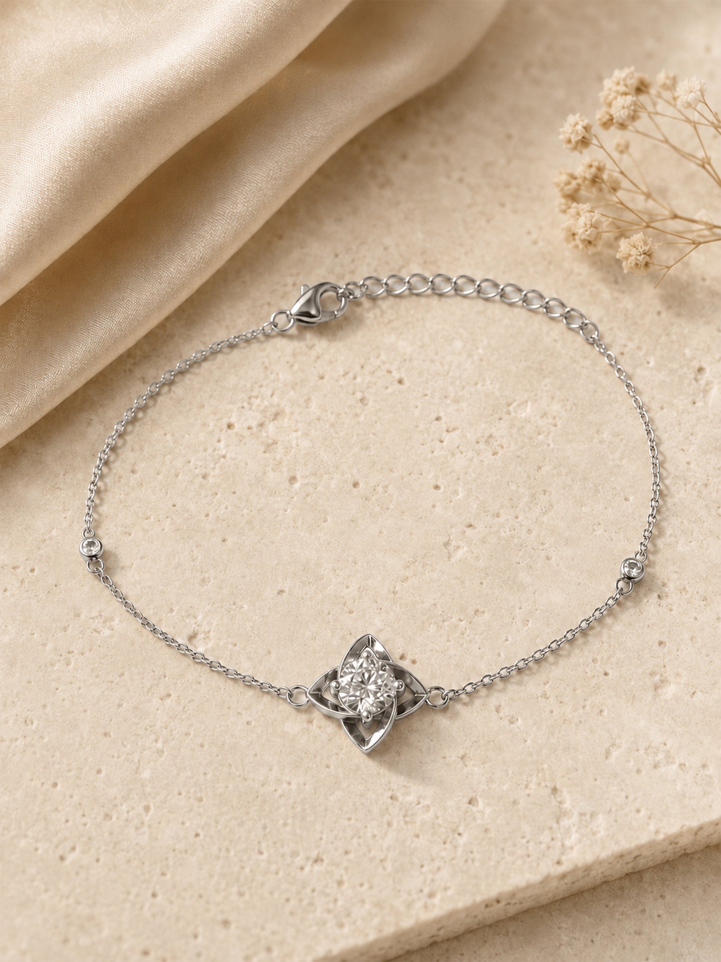 Moissanit Armband „Single Stone“ 1 ct