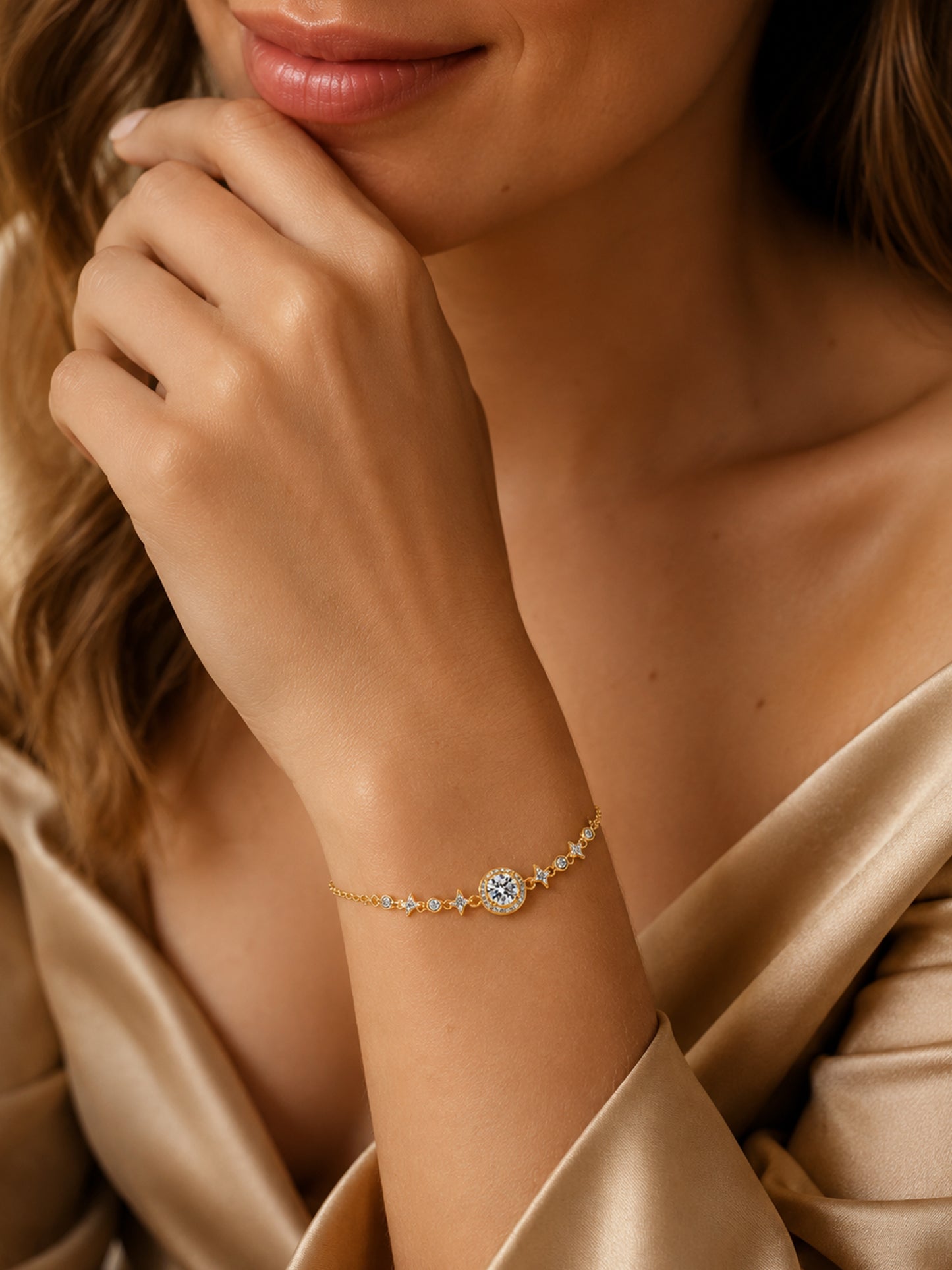 Moissanit Armband „Grace Line“ 1 ct