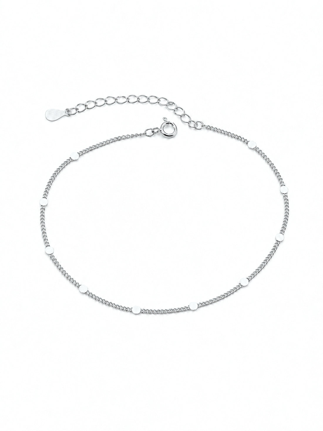 Armband „Sternpunkte“ – zarte Gliederkette mit feinen Plättchen, verstellbar – 925 Sterling Silber