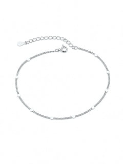 Armband „Sternpunkte“ – zarte Gliederkette mit feinen Plättchen, verstellbar – Silber