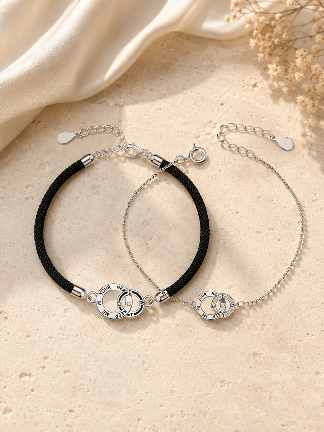 Lederarmband „Versprechen“ – Ring aus 925 Sterling Silber
