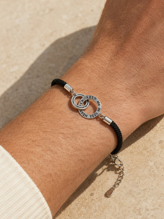 Lederarmband „Versprechen“ – Ring aus 925 Sterling Silber