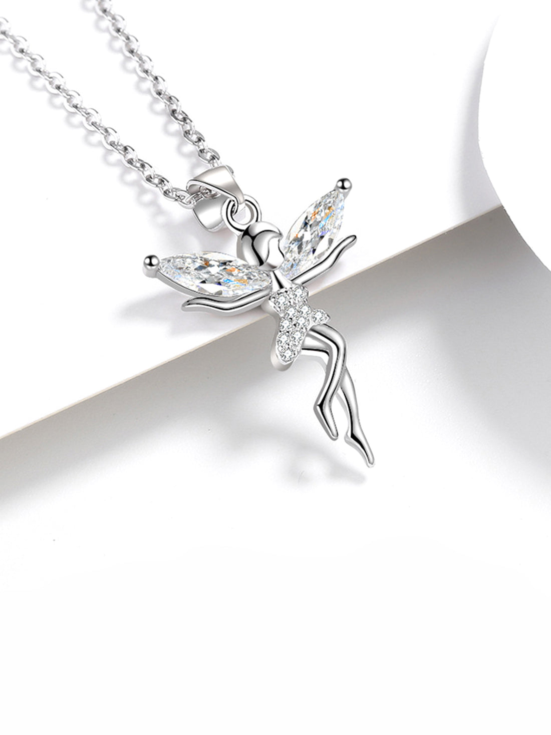 Kette „Feenlicht“ – Fee mit Zirkonia, 925 Sterling Silber