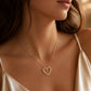 Moissanit-Halskette „Open Heart“ – Offenes Herz mit Pavé (0,3 ct)