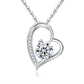 Kette „Herzstern“ – Herzanhänger mit Zirkonia-Mittelstein & Pavé-Linie – Silber