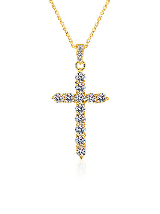 Moissanit-Anhänger Kreuz 1,2ct