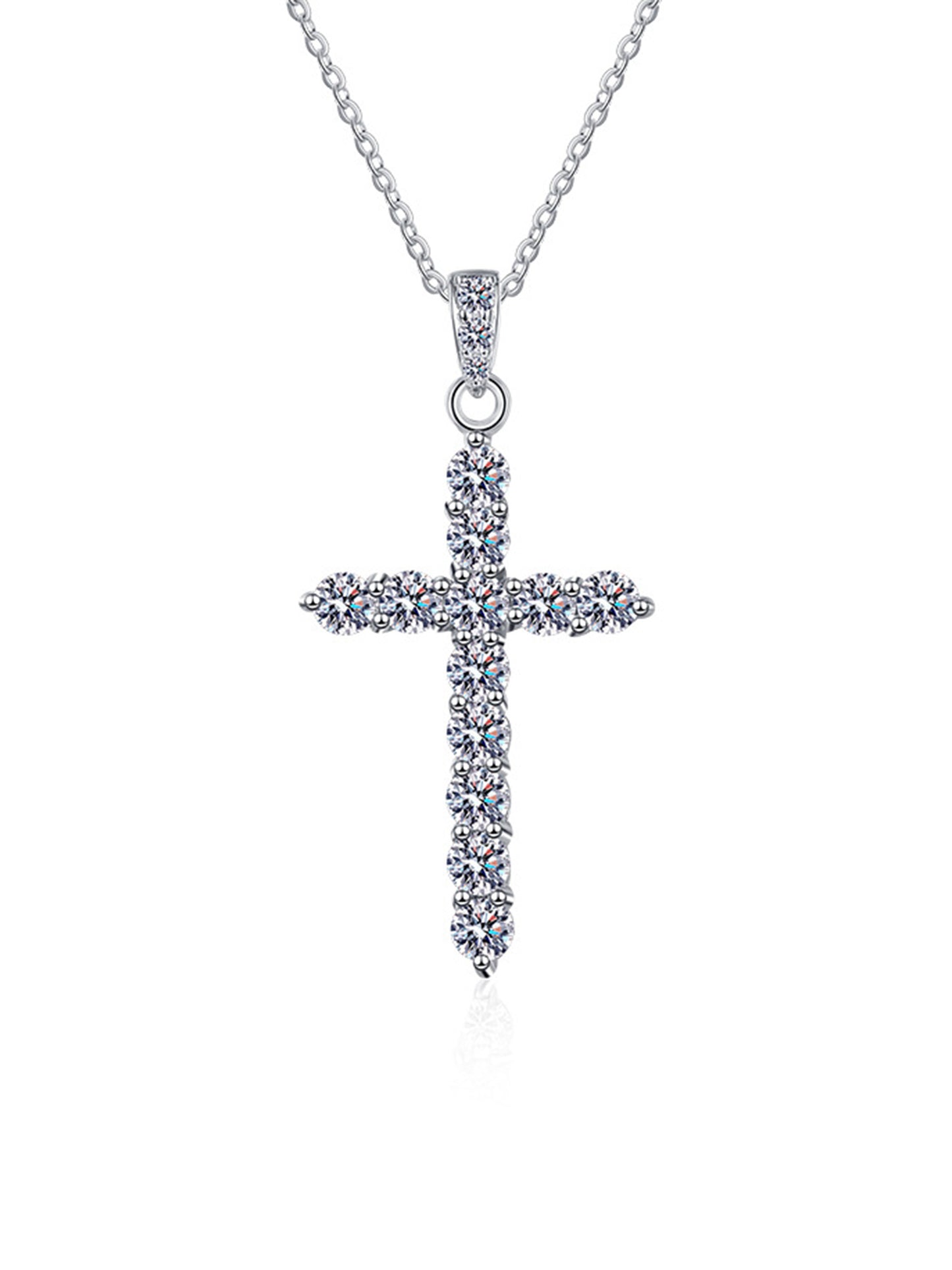 Moissanit-Anhänger Kreuz 1,2ct