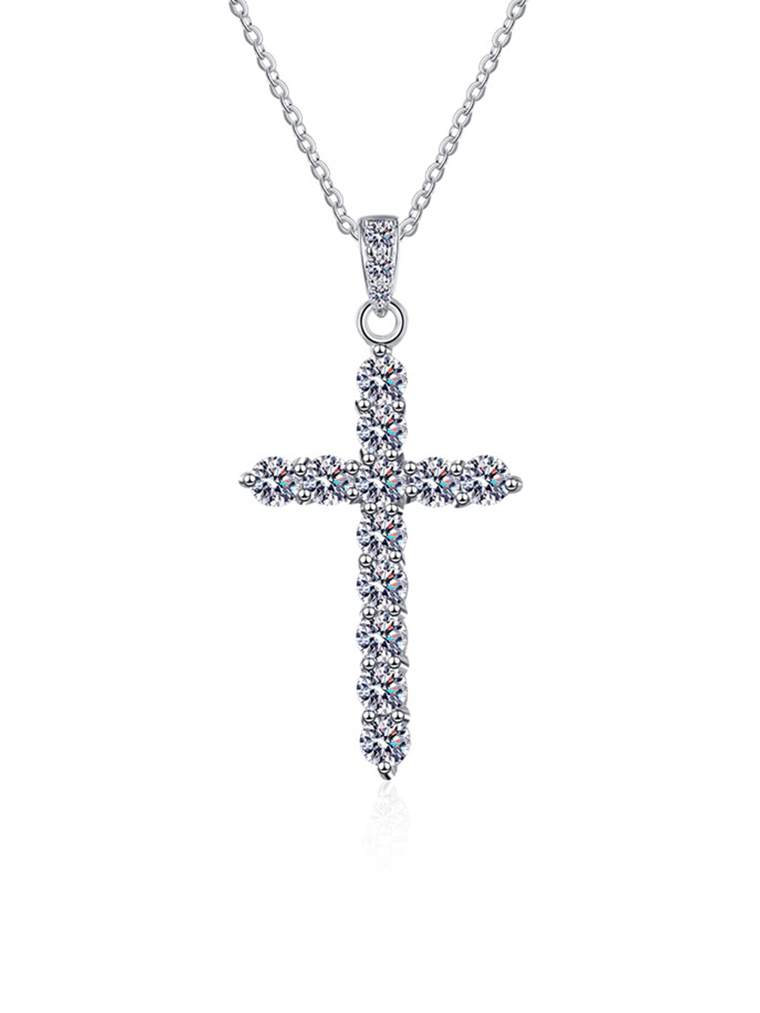 Moissanit-Anhänger Kreuz 1,2ct