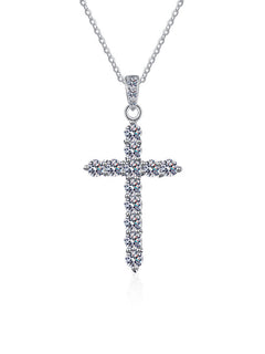 Moissanit-Anhänger Kreuz 1,2ct – Silber