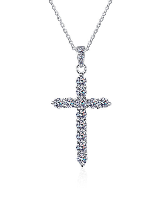 Moissanit-Anhänger Kreuz 1,2ct