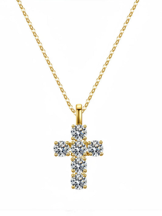 Moissanit Kreuzanhänger „Lumina Cross“ – 3 ct
