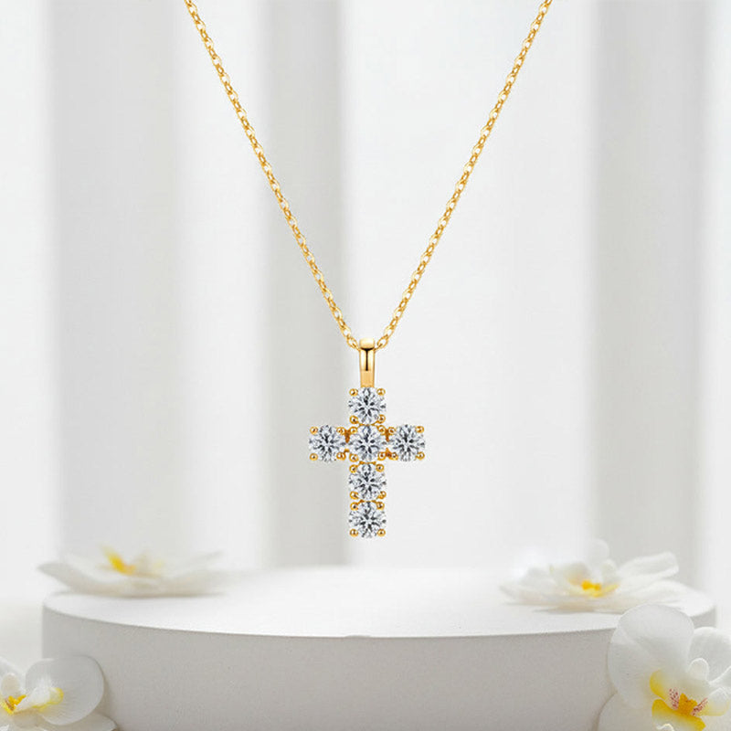 Moissanit Kreuzanhänger „Lumina Cross“ – 3 ct