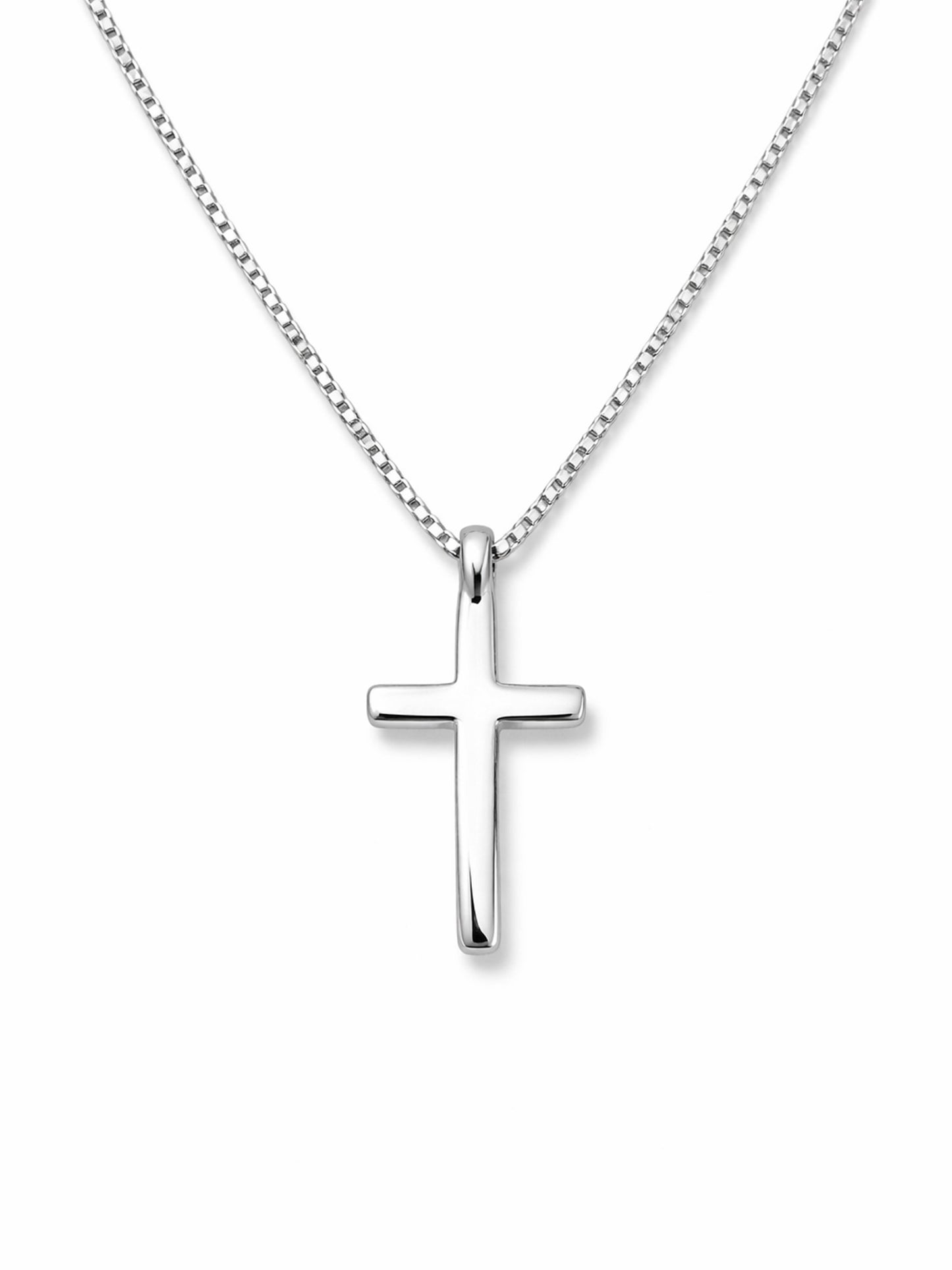 Kette „Kreuzruhe“ – Venezianerkette mit schlichtem Kreuz-Anhänger – Silber