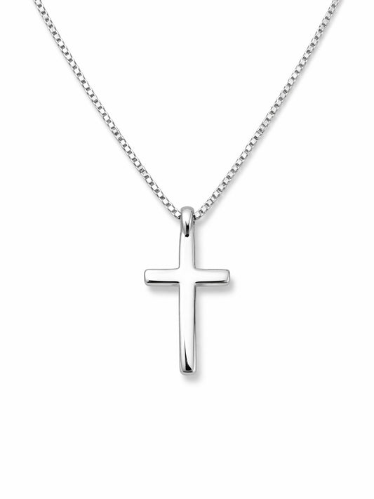 Kette „Kreuzruhe“ – Venezianerkette mit schlichtem Kreuz-Anhänger – Silber
