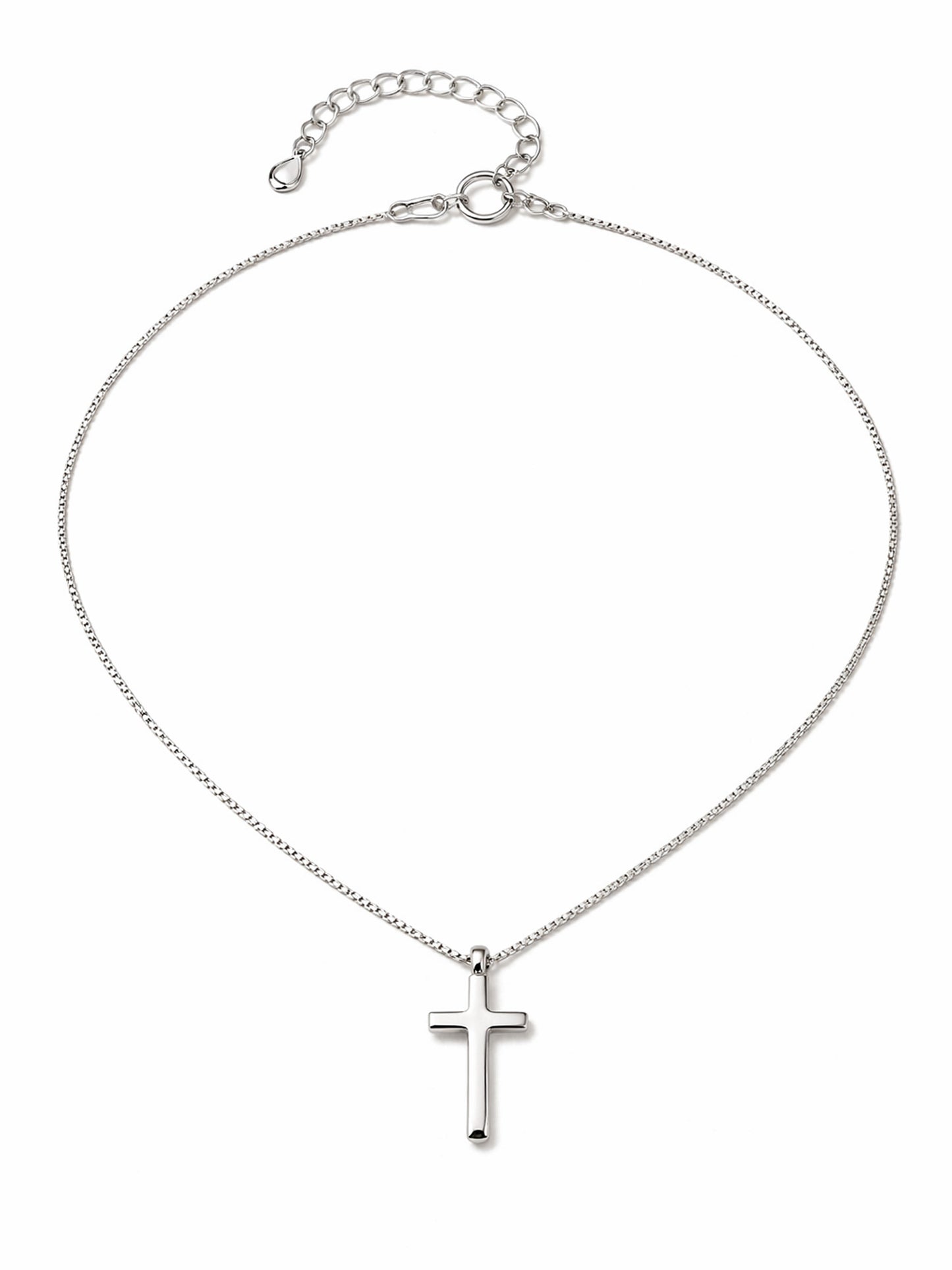 Kette „Kreuzruhe“ – Venezianerkette mit schlichtem Kreuz-Anhänger – Silber