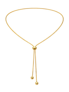 Y-Halskette „Lariat Glide“ – Verstellbarer Slider – Gold
