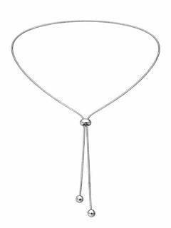 Y-Halskette „Lariat Glide“ – Verstellbarer Slider – Silber