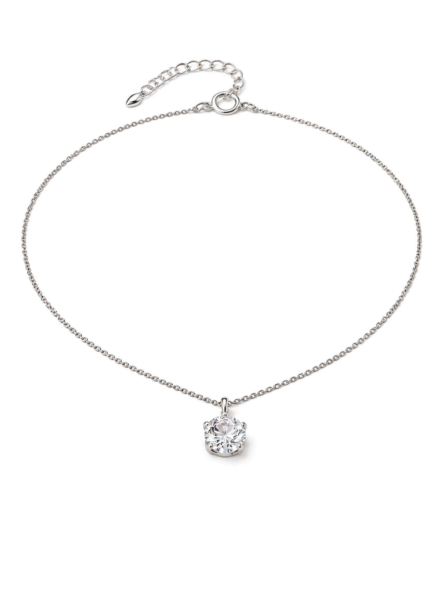 Kette „Leiser Funke“ – zarter Zirkonia-Anhänger, klar & schlicht – Silber