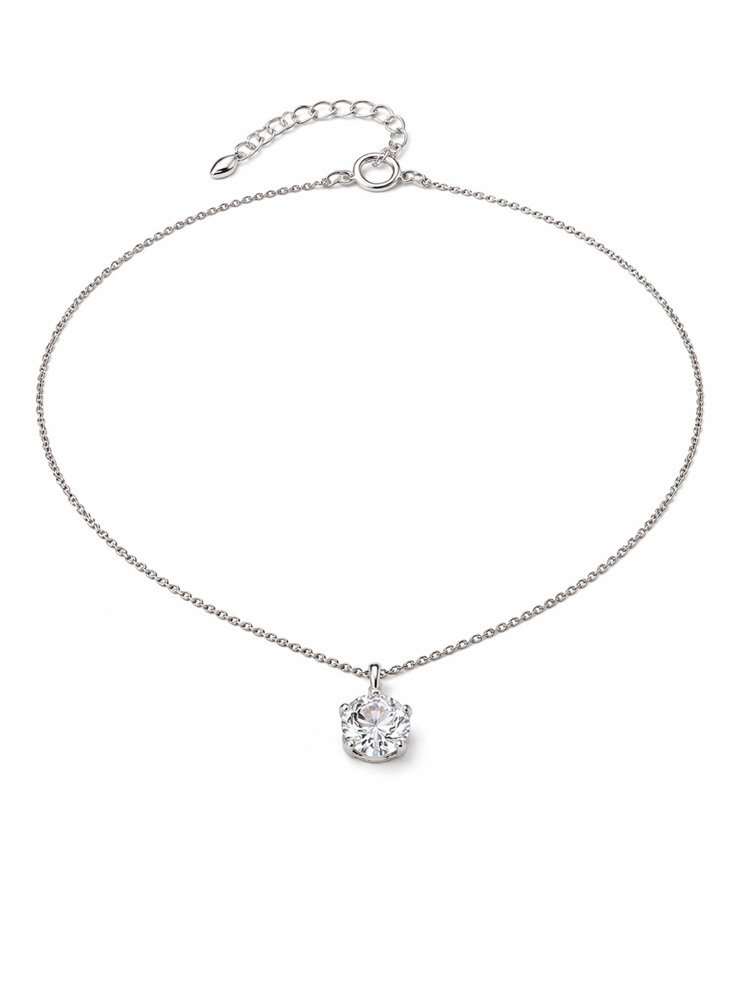 Kette „Leiser Funke“ – zarter Zirkonia-Anhänger, klar & schlicht – Silber