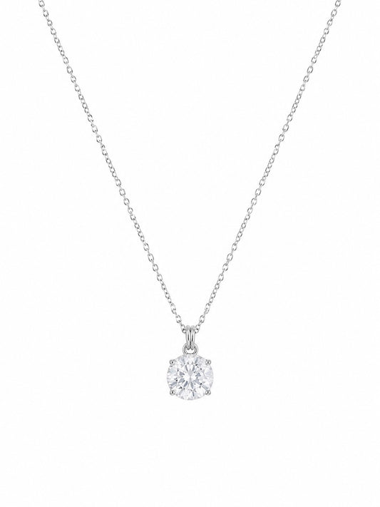 Kette „Leiser Funke“ – zarter Zirkonia-Anhänger, klar & schlicht – Silber