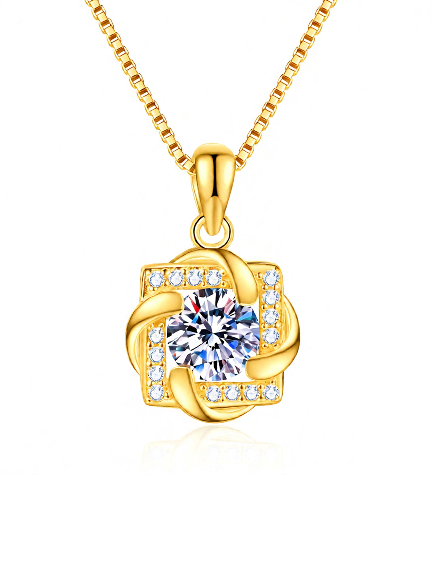 Moissanit Halskette „Eleganter Solitär“ 1 ct
