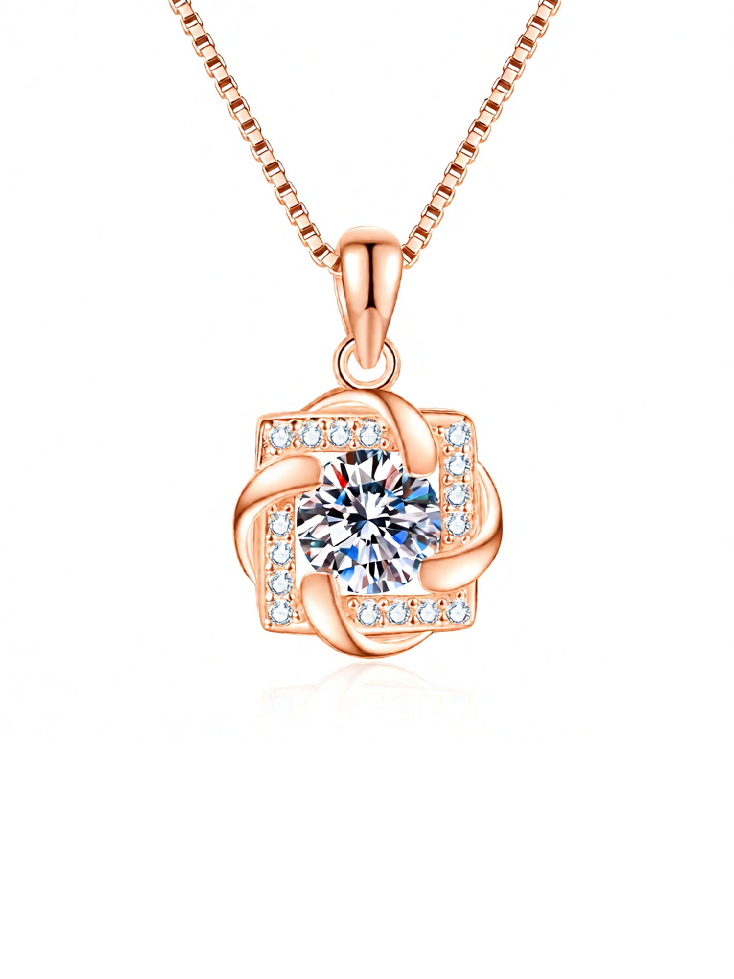 Moissanit Halskette „Eleganter Solitär“ 1 ct