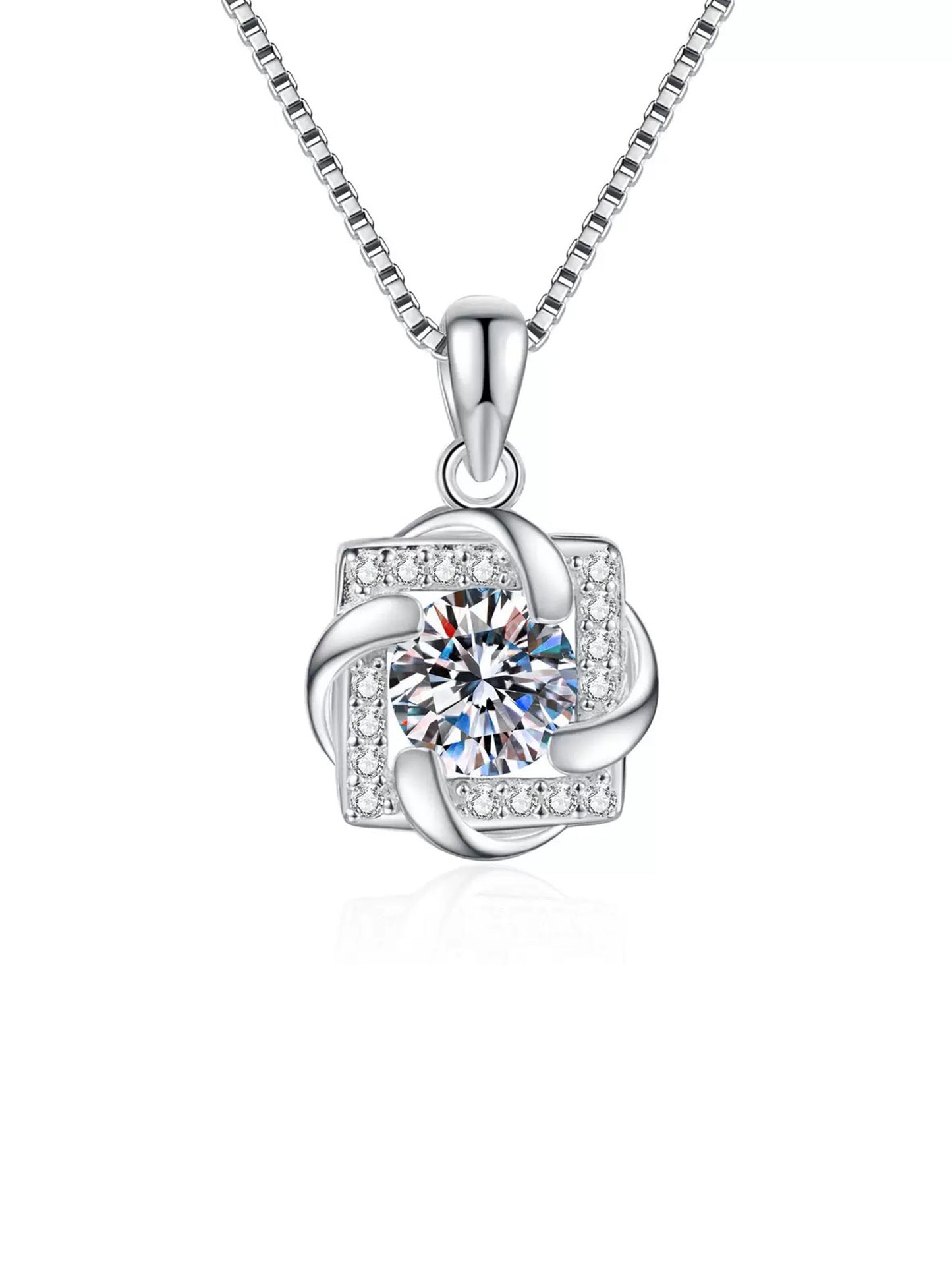 Moissanit Halskette „Eleganter Solitär“ 1 ct