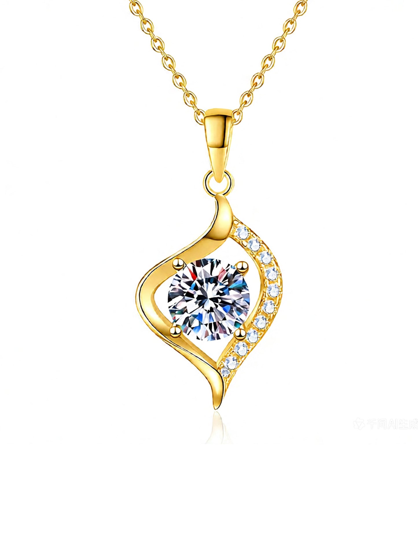 Moissanit Anhänger „Twist“ 1ct