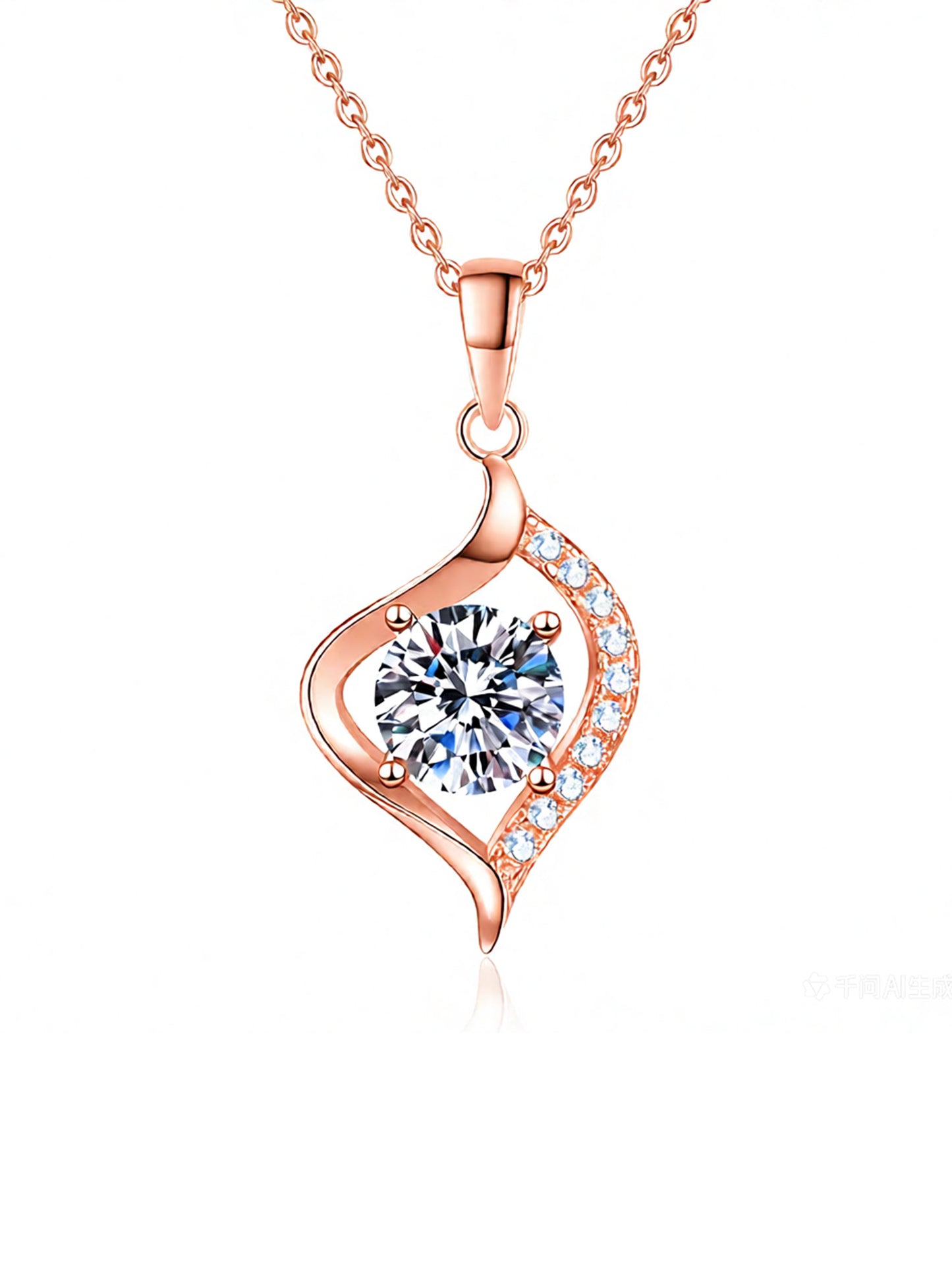 Moissanit Anhänger „Twist“ 1ct