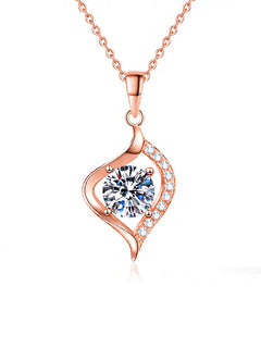 Moissanit Anhänger „Twist“ 1ct – Roségold