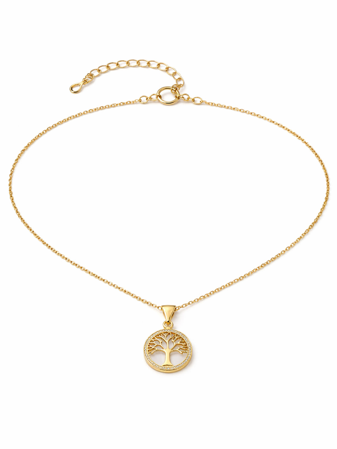Kette „Wurzelliebe“ – Lebensbaum mit Zirkonia aus 925 Sterling Silber