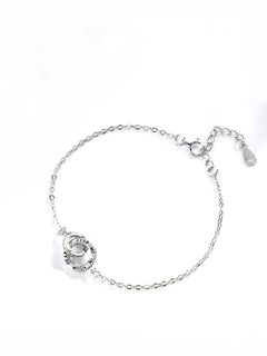 Armband „Versprechen“ – feine Silberkette mit Gravur-Charm – Silber