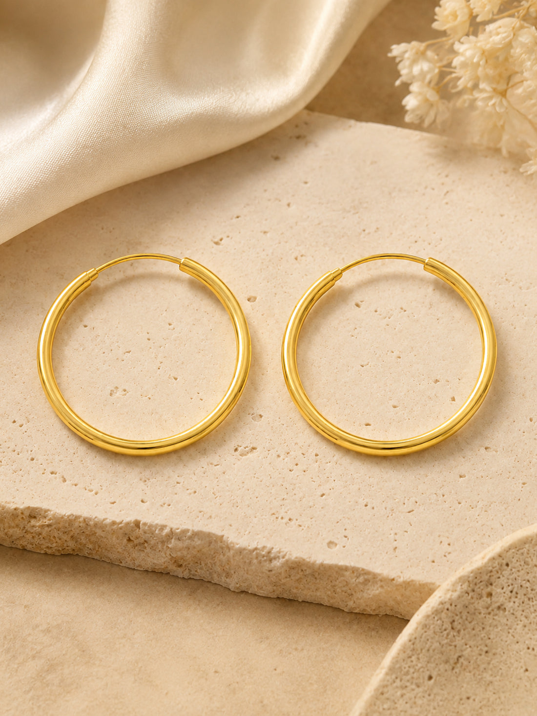 Creolen „Alltagsglanz“ – 30 mm – 925 Sterling Silber