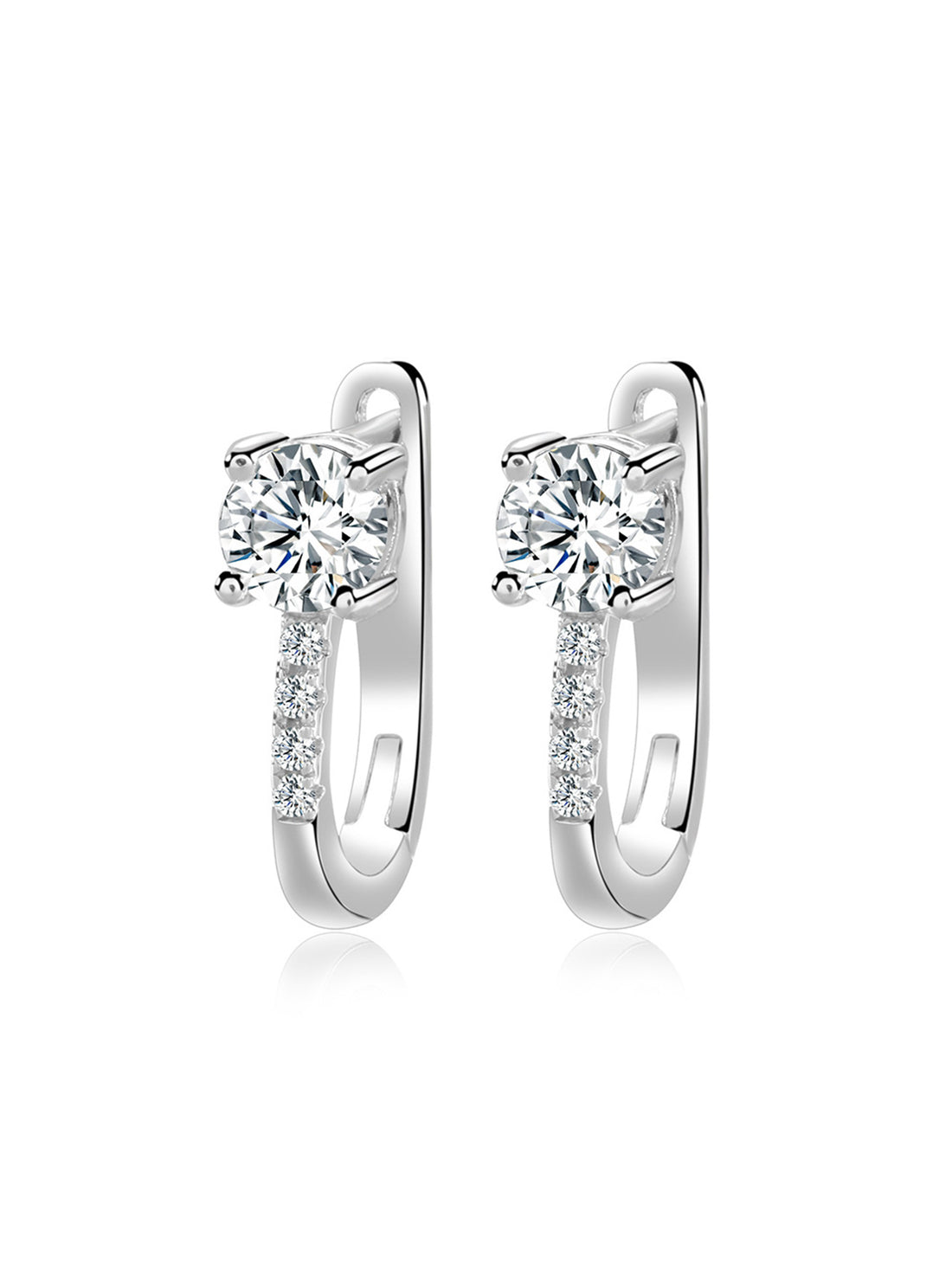Moissanit Ohrstecker „Arc“ – Halbcreolen – 925 Sterling Silber