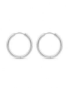 Creolen „Feinglanz“ – klassisch rund, 23 mm, clean – Silber