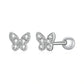 Ohrstecker „Flügelkuss“ – Schmetterling mit Zirkonia-Funkeln – Silber