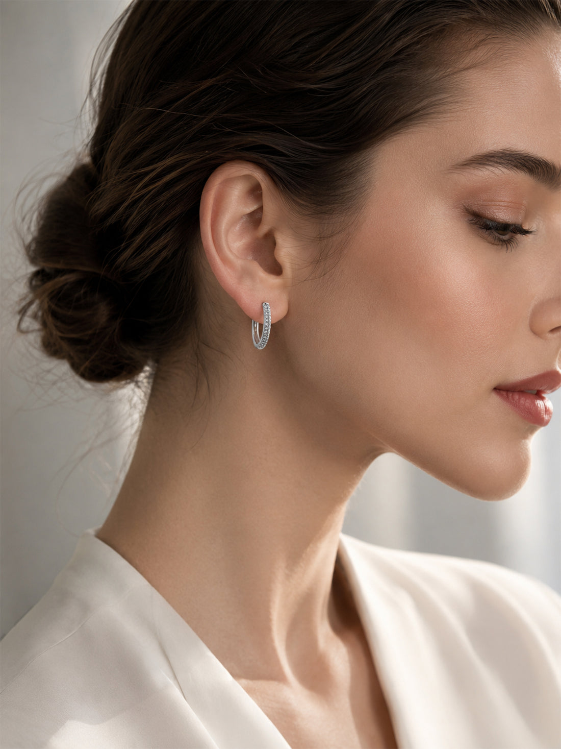 Creolen „Glitzerrand“ – zartes Zirkonia-Pavé, elegant – 925 Sterling Silber
