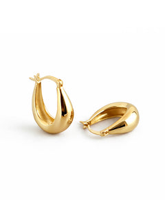 Creolen „Goldtropfen“ – voluminös, glatt, elegant – Gold