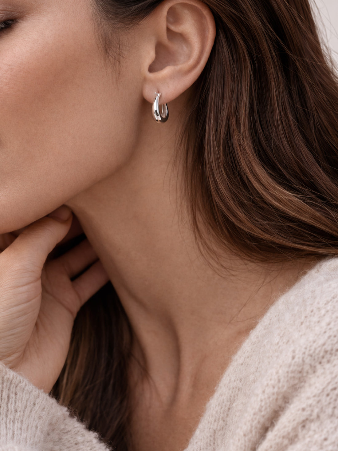 Creolen „Goldtropfen“ – voluminös, glatt, elegant – 925 Sterling Silber