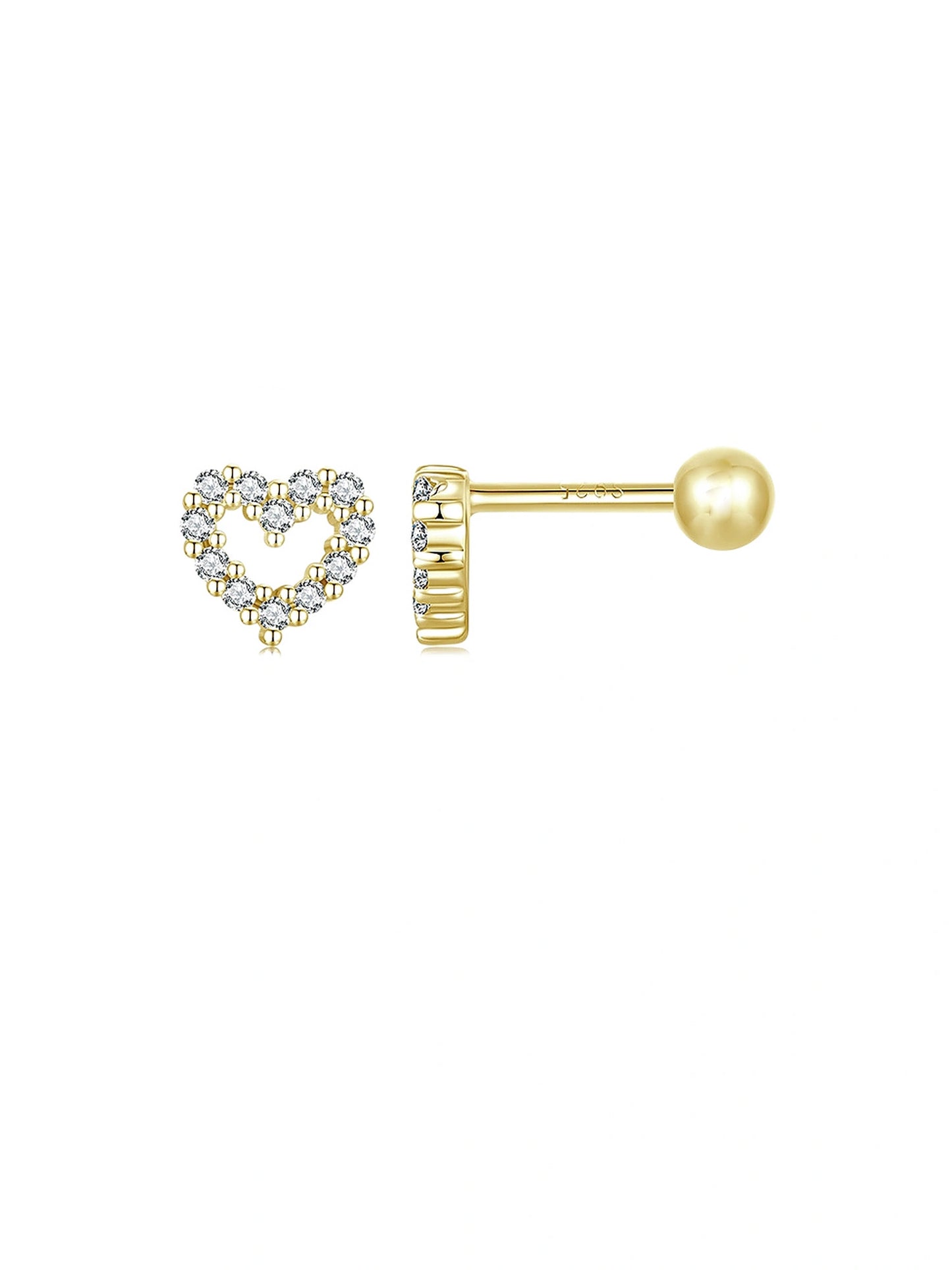 Herz-Ohrstecker „Herzkranz“ – Zirkonia-Herz, romantisch elegant