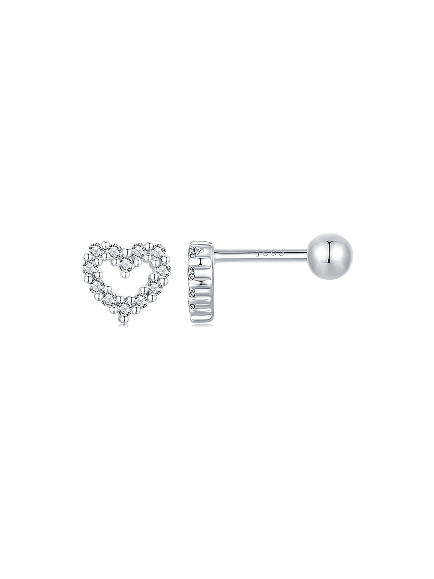 Herz-Ohrstecker „Herzkranz“ – Zirkonia-Herz, romantisch elegant