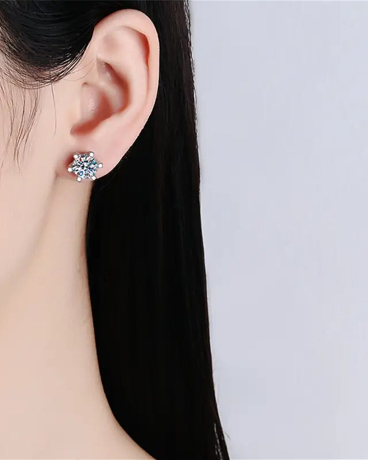 Moissanit Ohrstecker „Pavé Line“ 1 ct (Silber)